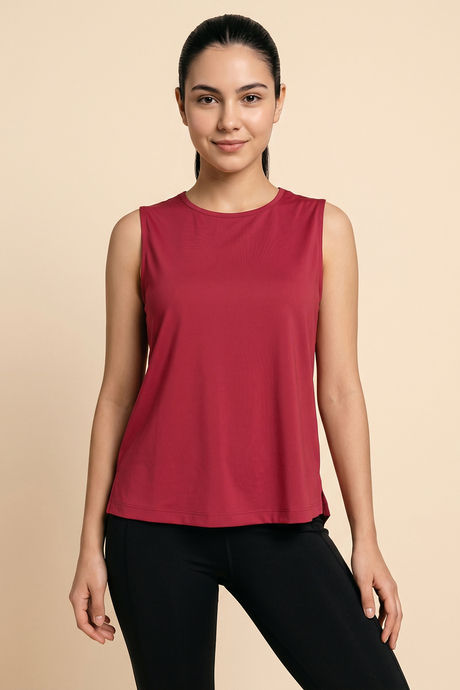 Zelocity Quick Dry Relaxed Tank Top - Deep claret — image 2